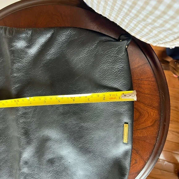 BCBGMaxAzria Black Fold-Over Clutch with Gold Accent - Picture 7 of 9